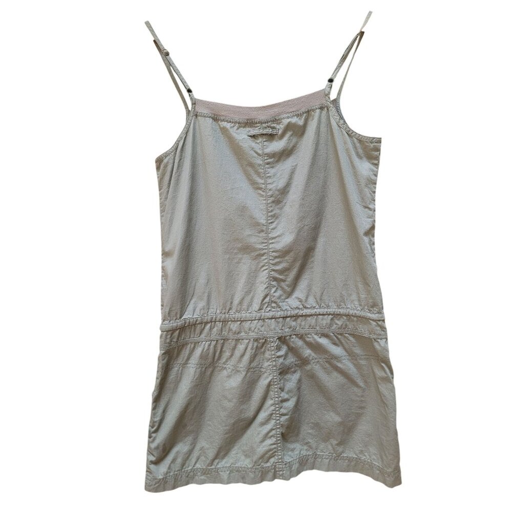 Sleeveless Olive Green Heritage 1981 Button-Front Dress With Adjustable Straps & - Picture 2 of 4